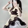 Sweet Lolita Dress Polyester Short Sleeves Ruffles Dress -AYA Cosplay Shop 202207071316535691119