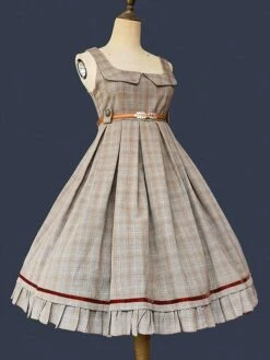 Classical Lolita Dress Polyester Sleeveless Deep Blue Lolita Dresses -AYA Cosplay Shop 202209211835495422132