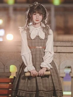 Classical Lolita Dress Polyester Sleeveless Deep Blue Lolita Dresses -AYA Cosplay Shop 202209211835504458252