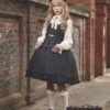 Classical Lolita Dress Polyester Sleeveless Deep Blue Lolita Dresses -AYA Cosplay Shop 202209211835520734821