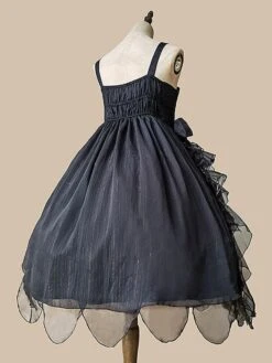Classical Lolita Dress Tulle Sleeveless Deep Blue Lolita Dresses -AYA Cosplay Shop 202209211839325643721
