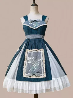 Sweet Lolita Dress Cotton Sleeveless Embroidered Dress -AYA Cosplay Shop 202210121518128662052