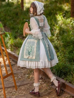 Sweet Lolita Dress Cotton Sleeveless Embroidered Dress -AYA Cosplay Shop 202210121518134574623