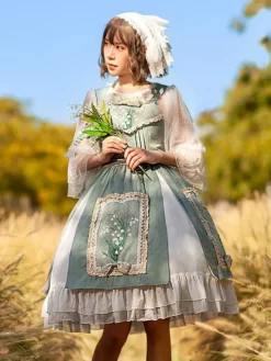 Sweet Lolita Dress Cotton Sleeveless Embroidered Dress -AYA Cosplay Shop 202210121518149969841