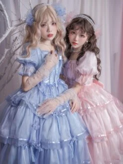 Sweet Lolita Dress Polyester Short Sleeves Dress Hime Lolita Dress -AYA Cosplay Shop 202210281628275335445