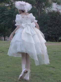 Sweet Lolita Dress Polyester Short Sleeves Dress Hime Lolita Dress -AYA Cosplay Shop 202210281628288602544