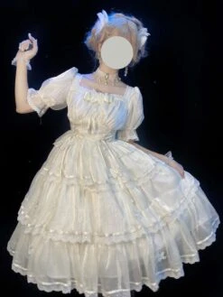 Sweet Lolita Dress Polyester Short Sleeves Dress Hime Lolita Dress -AYA Cosplay Shop 202210281628291997253