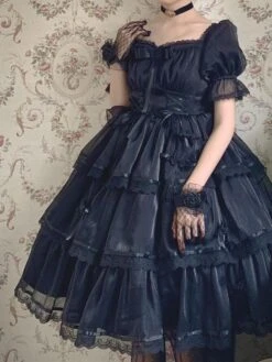 Sweet Lolita Dress Polyester Short Sleeves Dress Hime Lolita Dress -AYA Cosplay Shop 202210281628303722330