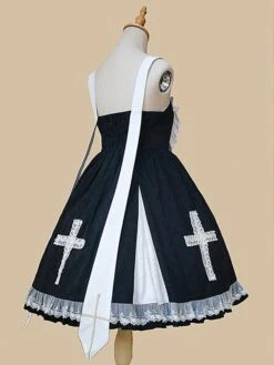 Classical Lolita Dress Ruffles Sleeveless Classic Lolita Dresses Black -AYA Cosplay Shop 202211091534060641965