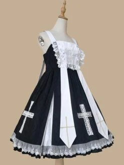 Classical Lolita Dress Ruffles Sleeveless Classic Lolita Dresses Black -AYA Cosplay Shop 20221109153406669222