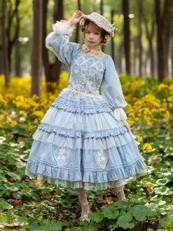 Classical Lolita Dress Cotton Embroidered Sleeveless Lolita Dresses Burgundy -AYA Cosplay Shop 20221117110647300190