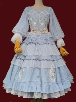 Classical Lolita Dress Cotton Embroidered Sleeveless Lolita Dresses Burgundy -AYA Cosplay Shop 202211171106476852094