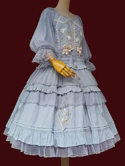 Classical Lolita Dress Cotton Embroidered Sleeveless Lolita Dresses Burgundy -AYA Cosplay Shop 202211171106484583600