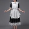 Black Retro Costumes Women's Ruffles Marie Antoinette Costume Polyester Tunic Headwear Dress Vintage Party Prom Dress -AYA Cosplay Shop 202211171802502156121