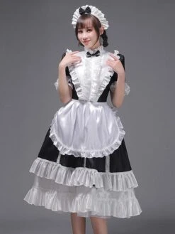 Light Sky Blue Retro Costumes Women's Ruffles Polyester Tunic Dress Headwear Vintage Marie Antoinette Costume 18th Century Costume -AYA Cosplay Shop 202211171802504949683