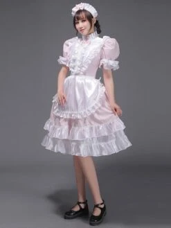 Light Sky Blue Retro Costumes Women's Ruffles Polyester Tunic Dress Headwear Vintage Marie Antoinette Costume 18th Century Costume -AYA Cosplay Shop 202211171802513448299