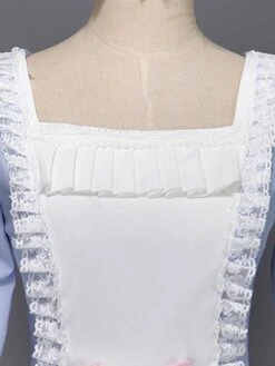 White Retro Costumes Women's Lace Lace Bows Marie Antoinette Costume Polyester Tunic Headwear Dress Vintage Masquerade Ball Gown -AYA Cosplay Shop 202211171802551476641