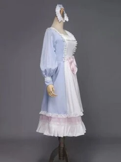 White Retro Costumes Women's Lace Lace Bows Marie Antoinette Costume Polyester Tunic Headwear Dress Vintage Masquerade Ball Gown -AYA Cosplay Shop 202211171802561432474