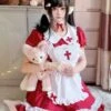 Sweet Lolita Dress Polyester Short Sleeves Ruffles Sweet Christmas Lolita Dress -AYA Cosplay Shop 202211241332455287610