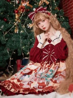 Sweet Lolita Dress Polyester Long Sleeves Ruffles Sweet Dress Lolita Dress -AYA Cosplay Shop 202212211902336055987