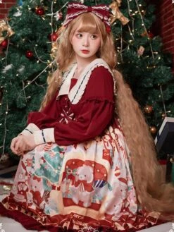 Sweet Lolita Dress Polyester Long Sleeves Ruffles Sweet Dress Lolita Dress -AYA Cosplay Shop 202212211902339449523