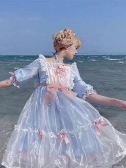 Sweet Lolita Dress Polyester Short Sleeves Hime Dress Sweet Lolita Dress -AYA Cosplay Shop 202212211902549099061