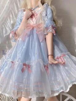 Sweet Lolita Dress Polyester Short Sleeves Hime Dress Sweet Lolita Dress -AYA Cosplay Shop 202212211902552945798