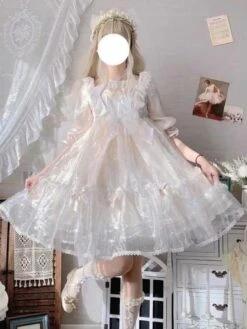Sweet Lolita Dress Polyester Short Sleeves Hime Dress Sweet Lolita Dress -AYA Cosplay Shop 202212211902556378981