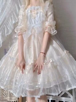 Sweet Lolita Dress Polyester Short Sleeves Hime Dress Sweet Lolita Dress -AYA Cosplay Shop 202212211902559947921