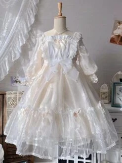 Sweet Lolita Dress Polyester Short Sleeves Hime Dress Sweet Lolita Dress -AYA Cosplay Shop 202212211902564705189