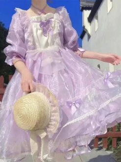 Sweet Lolita Dress Polyester Short Sleeves Hime Dress Sweet Lolita Dress -AYA Cosplay Shop 20221221190258108909