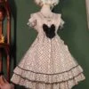 Sweet Lolita Dress Short Sleeves Bows Dress -AYA Cosplay Shop 202212281058234937769