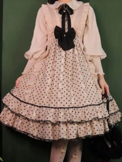 Sweet Lolita Dress Short Sleeves Bows Dress -AYA Cosplay Shop 202212281058242857308