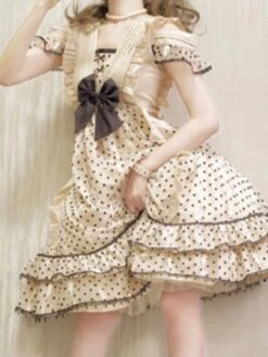 Sweet Lolita Dress Short Sleeves Bows Dress -AYA Cosplay Shop 202212281058248975022