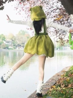 JSK Sweet Lolita Dress Polyester Sleeveless Pom Poms Dress -AYA Cosplay Shop 202212281059161205197