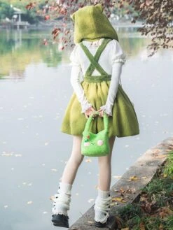 JSK Sweet Lolita Dress Polyester Sleeveless Pom Poms Dress -AYA Cosplay Shop 202212281059164462119