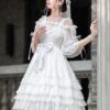 Sweet Lolita Dress Polyester Sleeveless Jumper Lolita Wedding Dress -AYA Cosplay Shop 202301171654461878466