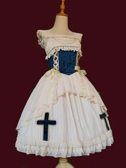 Classical Lolita Dress Chiffon Sleeveless Lolita Dresses Apricot -AYA Cosplay Shop 202302131556475235528