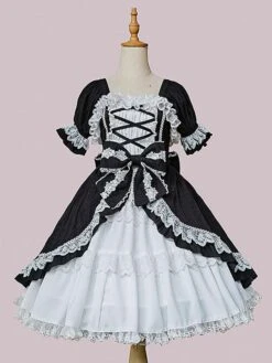 Classical Lolita Dress Cotton Sleeveless Black Lolita Dresses