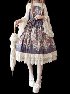 Classical Lolita Dress Chiffon Bows Lolita Dresses Sleeveless Deep Blue -AYA Cosplay Shop 20230215173610508226