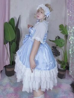 JSK Sweet Lolita Dress Polyester Sleeveless Sweet Jumper Lolita Dress -AYA Cosplay Shop 202302171554292233510