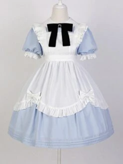 Sweet Lolita Dress Polyester Short Sleeves Lolita Dress -AYA Cosplay Shop 202302171554360902433