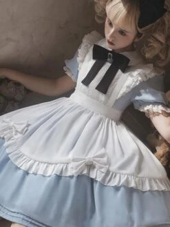 Sweet Lolita Dress Polyester Short Sleeves Lolita Dress -AYA Cosplay Shop 202302171554366657512