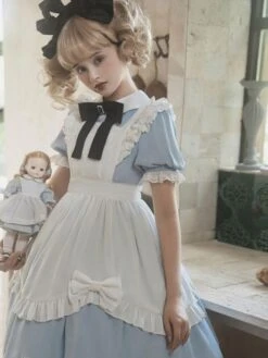 Sweet Lolita Dress Polyester Short Sleeves Lolita Dress -AYA Cosplay Shop 202302171554369602897