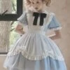 Sweet Lolita Dress Polyester Short Sleeves Lolita Dress -AYA Cosplay Shop 202302171554375497154