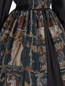 Sweet Lolita Outfits Black Patchwork Long Sleeves Dress -AYA Cosplay Shop 20230217184316477114