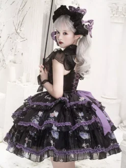 JSK Sweet Lolita Dress Polyester Sleeveless Jumper Sweet Hime Lolita Dress -AYA Cosplay Shop 202302281339213111509