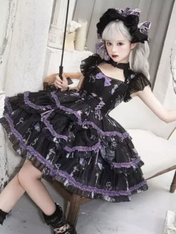 JSK Sweet Lolita Dress Polyester Sleeveless Jumper Sweet Hime Lolita Dress -AYA Cosplay Shop 202302281339221736002