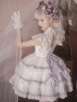 JSK Sweet Lolita Dress Polyester Sleeveless Jumper Sweet Hime Lolita Dress -AYA Cosplay Shop 20230228133923124569