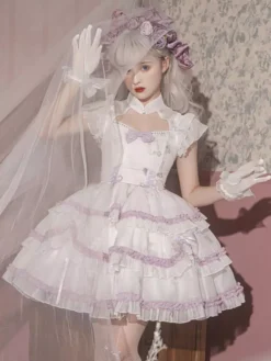 JSK Sweet Lolita Dress Polyester Sleeveless Jumper Sweet Hime Lolita Dress -AYA Cosplay Shop 202302281339234383769
